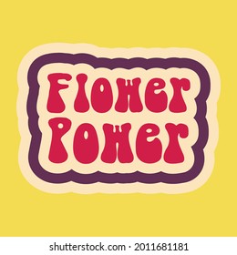 flower power retro lettering design