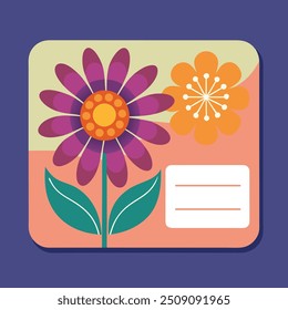 Flower power squared gift card template