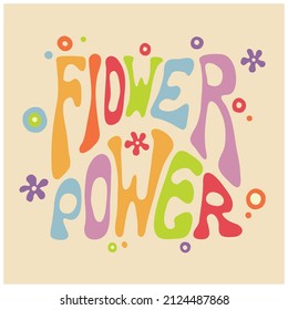 FLOWER POWER TYPO GRAPHIC FOR WOMEN AND TEEN GIRLS