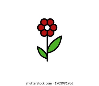 Symbol für die Premium-Linie der Blume. Einfaches hochwertiges Piktogramm. Moderne Kontursymbole. Schlagt Vektorgrafik auf weißem Hintergrund. 