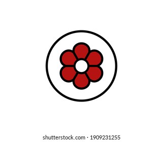 Symbol für die Premium-Linie der Blume. Einfaches hochwertiges Piktogramm. Moderne Kontursymbole. Schlagt Vektorgrafik auf weißem Hintergrund. 