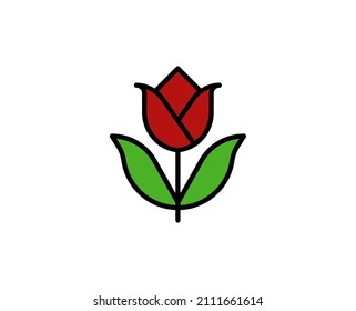 Symbol für die Premium-Linie der Blume. Einfaches hochwertiges Piktogramm. Moderne Kontursymbole. Schlagt Vektorgrafik auf weißem Hintergrund. 