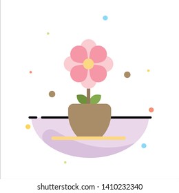 Flower, Present, Tulip, Spring Abstract Flat Color Icon Template