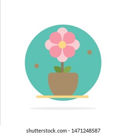 Flower, Present, Tulip, Spring Abstract Circle Background Flat color Icon. Vector Icon Template background