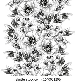 Flower print in bright colors. Elegance seamless pattern.