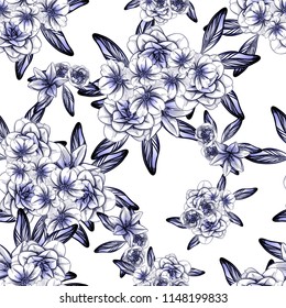 Flower print in bright colors. Elegance seamless pattern.