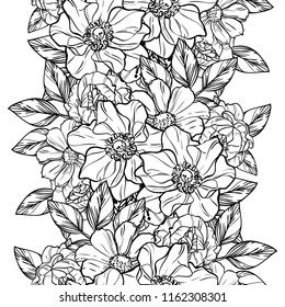 Flower print in bright colors. Elegance seamless pattern.