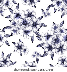 Flower print in bright colors. Elegance seamless pattern.