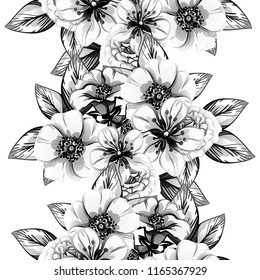 Flower print in bright colors. Elegance seamless pattern.