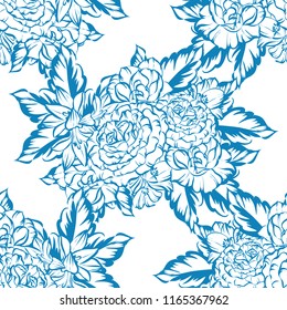 Flower print in bright colors. Elegance seamless pattern.