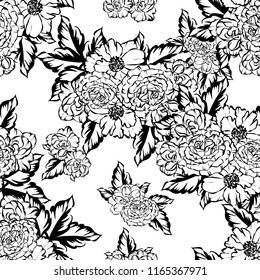 Flower print in bright colors. Elegance seamless pattern.