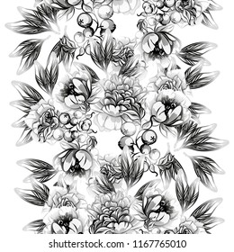 Flower print in bright colors. Elegance seamless pattern.