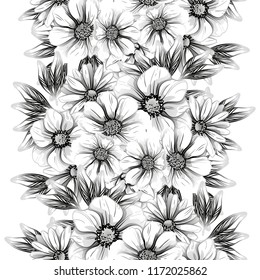 Flower print in bright colors. Elegance seamless pattern.