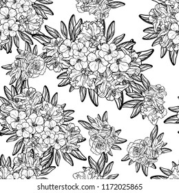 Flower print in bright colors. Elegance seamless pattern.