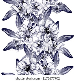 Flower print in bright colors. Elegance seamless pattern.