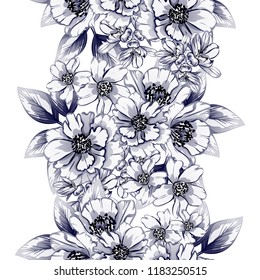 Flower print in bright colors. Elegance seamless pattern.