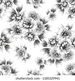 Flower print in bright colors. Elegance seamless pattern.