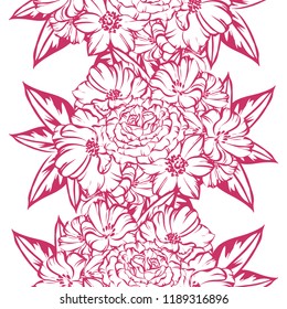 Flower print in bright colors. Elegance seamless pattern.