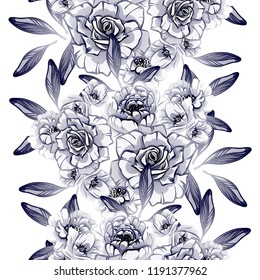 Flower print in bright colors. Elegance seamless pattern.