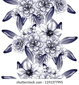 Flower print in bright colors. Elegance seamless pattern.