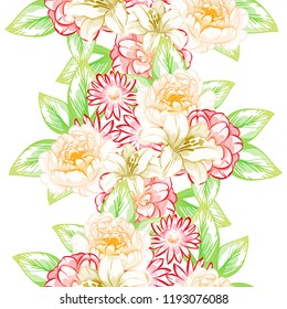 Flower print in bright colors. Elegance seamless pattern.