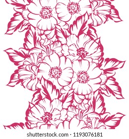 Flower print in bright colors. Elegance seamless pattern.