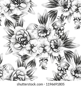 Flower print in bright colors. Elegance seamless pattern.