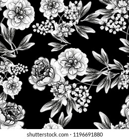Flower print in bright colors. Elegance seamless pattern.
