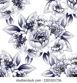 Flower print in bright colors. Elegance seamless pattern.