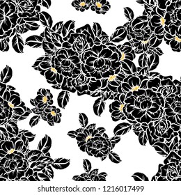 Flower print in bright colors. Elegance seamless pattern.
