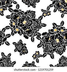 Flower print in bright colors. Elegance seamless pattern.