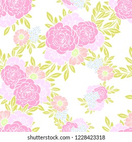Flower print in bright colors. Elegance seamless pattern.