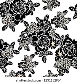 Flower print in bright colors. Elegance seamless pattern.