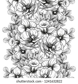 Flower print in bright colors. Elegance seamless pattern.