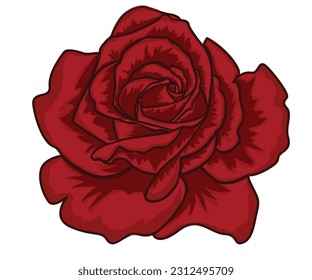 Flower print design. Rose vector graphic print artwork for apparel, stickers, posters, background and others.