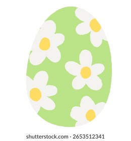 A flower print easter egg Hand drawn illustration Easter Clipart element Invitations, gifts, greeting cards, print, textile	