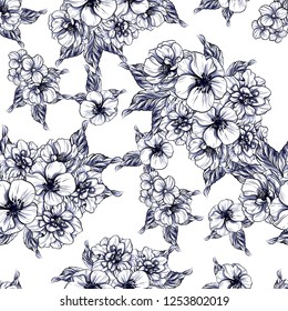 Flower print. Elegance seamless pattern.