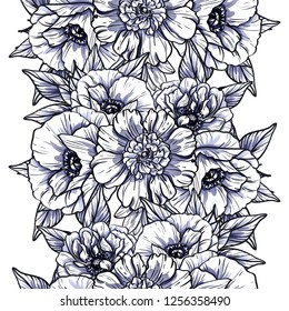 Flower print. Elegance seamless pattern.