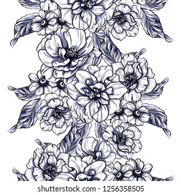 Flower print. Elegance seamless pattern.