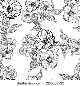 Flower print. Elegance seamless pattern.