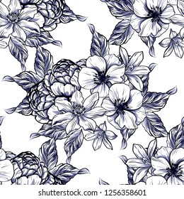 Flower print. Elegance seamless pattern.