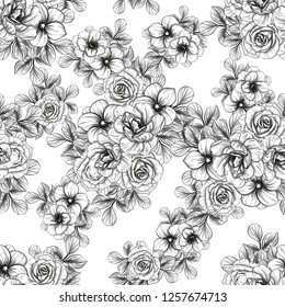 Flower print. Elegance seamless pattern.