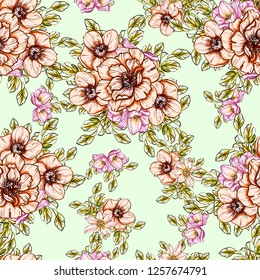 Flower print. Elegance seamless pattern.