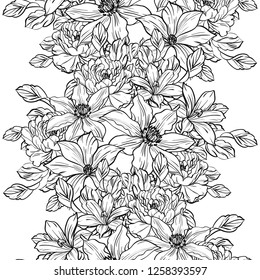 Flower print. Elegance seamless pattern.