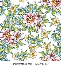 Elegant Floral Pattern Small Hand Draw Stock Vector Royalty Free