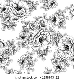 Flower print. Elegance seamless pattern.