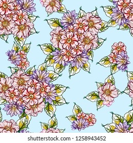 Flower print. Elegance seamless pattern.