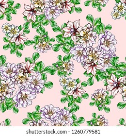 Flower print. Elegance seamless pattern.