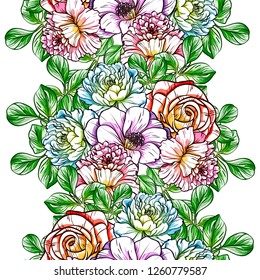 Flower print. Elegance seamless pattern.