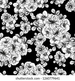 Flower print. Elegance seamless pattern.